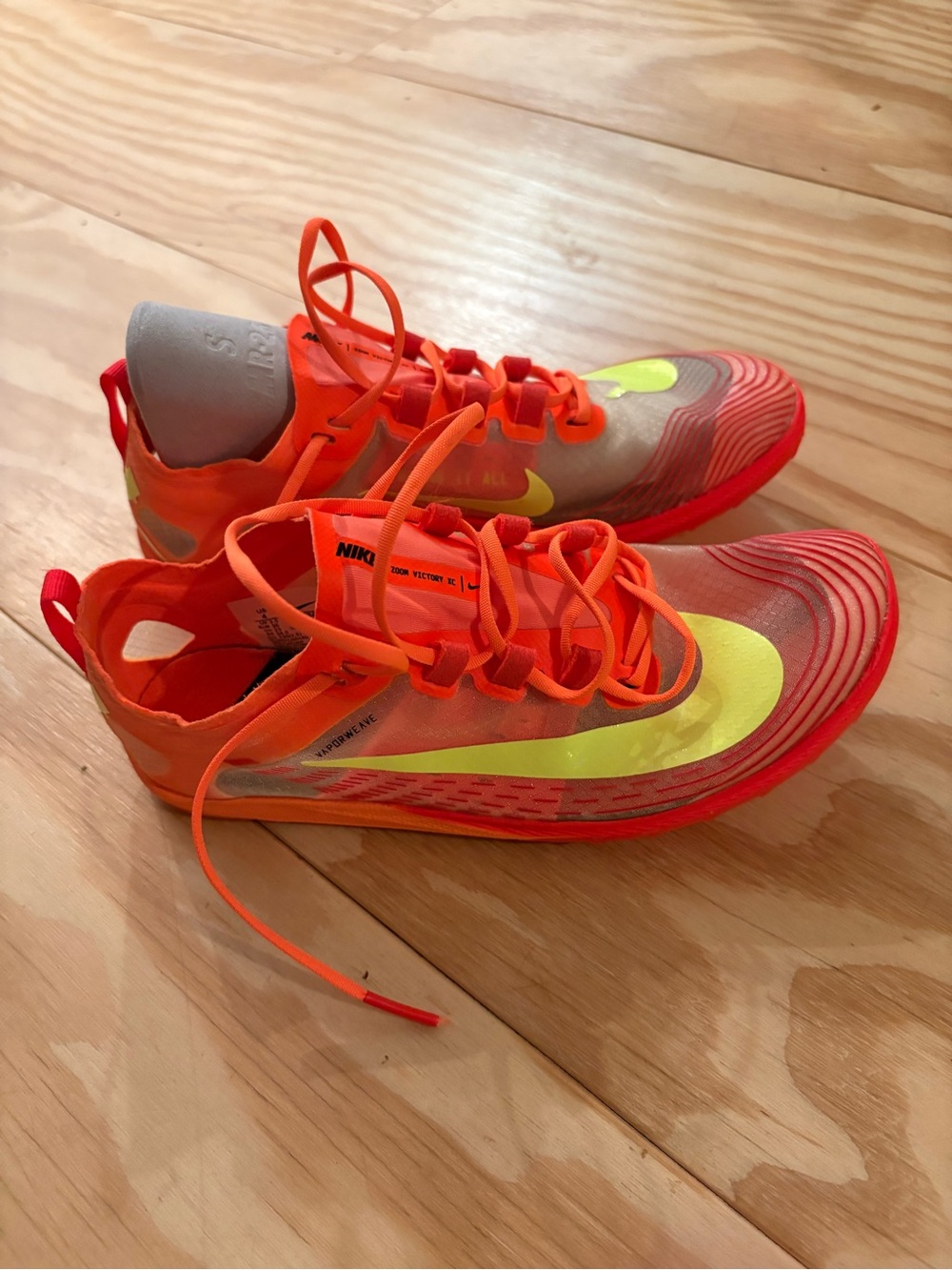 Nike Kids Orange and Neon Yellow Athletic Sneakers